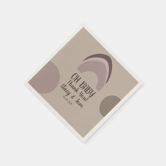 Rainbow Organic Shapes Bohemian Baby shower Bedank Servet (Hoek)