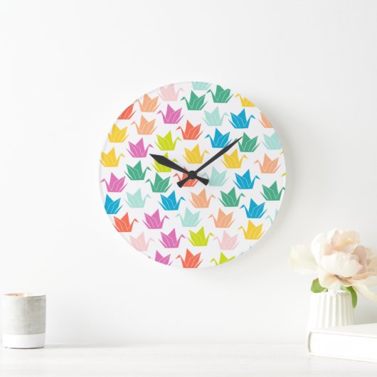 Rainbow Origami Crane Wall klok (Huis)
