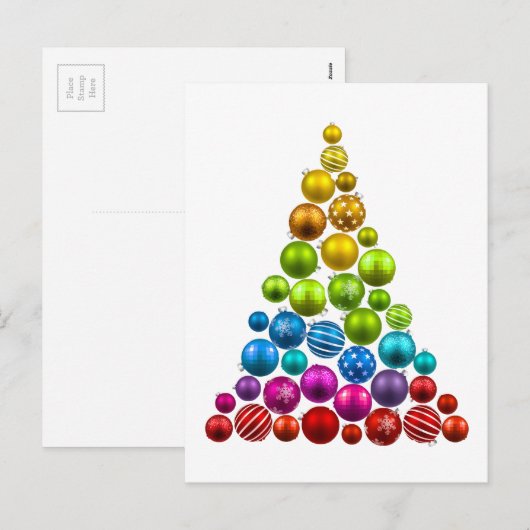 Rainbow Ornament kerstboom Feestdagenkaart (Voorkant / Achterkant)