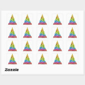 Rainbow Ornament kerstboom Vierkante Sticker (Vel)