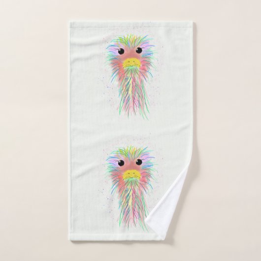 Rainbow Ostrich  Bad Handdoek (Handdoek)