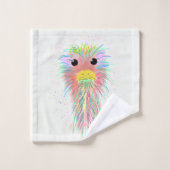 Rainbow Ostrich  Bad Handdoek (Wasdoekje)