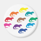 Rainbow Otters Magneet (Voorkant)