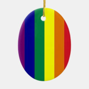 Rainbow Oval Ornament