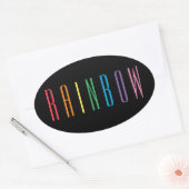 RAINBOW Ovale Stickers / Zwart (Envelop)