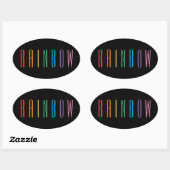 RAINBOW Ovale Stickers / Zwart (Vel)