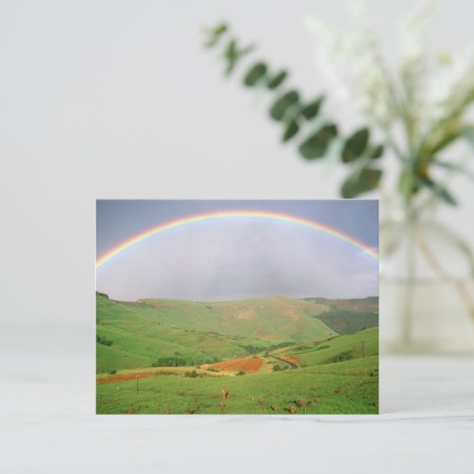 Rainbow Over Hills, oostelijk Kaapje, Zuid-Afrika Briefkaart (Staand voorkant)