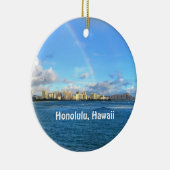 Rainbow over Honolulu  Ceramic Ornament (Rechts)