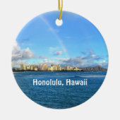 Rainbow over Honolulu  Ceramic Ornament (Voorkant)