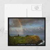 Rainbow over Kilauea Lighthouse op Kauai Briefkaart (Voorkant / Achterkant)