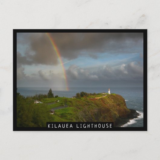 Rainbow over Kilauea Lighthouse op Kauai Briefkaart (Voorkant)