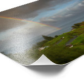 Rainbow over Kilauea Lighthouse op Kauai print Foto Afdruk (Hoek)