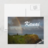 Rainbow over Kilauea Lighthouse text briefkaart (Voorkant / Achterkant)