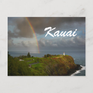 Rainbow over Kilauea Lighthouse text briefkaart
