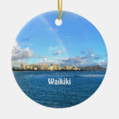 Rainbow over Waikiki  Ceramic Ornament (Voorkant)