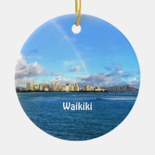 Rainbow over Waikiki Ceramic Ornament (Voorkant)