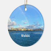 Rainbow over Waikiki  Ceramic Ornament (Links)