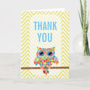 Rainbow Owl Chevron bedankkaart