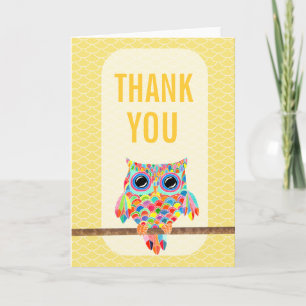 Rainbow Owl Chevron bedankkaart