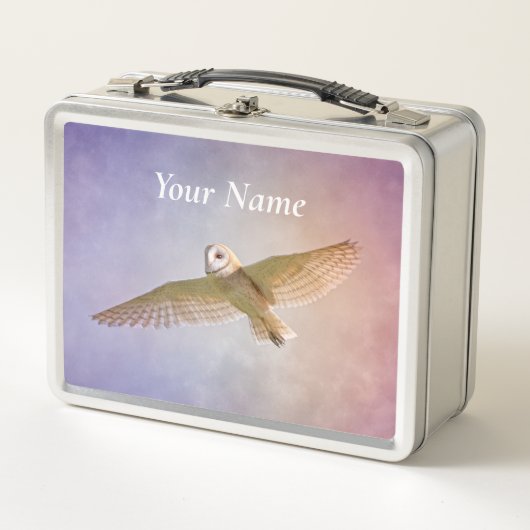 Rainbow Owl Lunchbox - Jouw naam toevoegen (Voorkant)