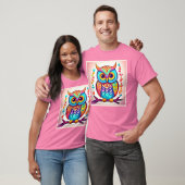 Rainbow Owl Perch Art T-shirt (Unisex)