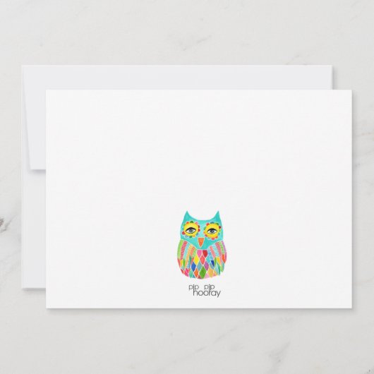 Rainbow Owl voor Vrijgezellenfeest van keukenthee Kaart (Achterkant)