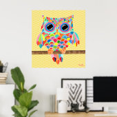 Rainbow Owl Wall Art Girls Room Poster (Thuiskantoor)