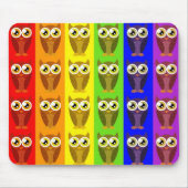 Rainbow Owls Mousepad Muismat (Voorkant)