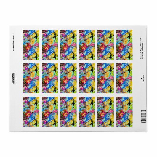 Rainbow Oyster Shell Abstract Etiket (Full Sheet)