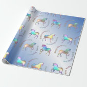 RAINBOW-paarden, Happy Birthday Cadeaupapier (Uitgerold)