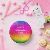 Rainbow Paars Yellow Sparkle Birthday Party Papieren Kommen (Feest)