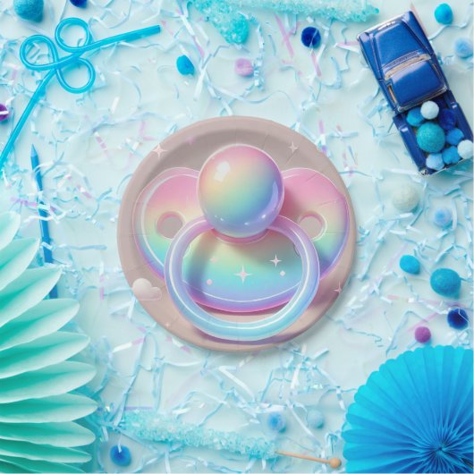 Rainbow Pacifier Borden Papieren Bordje (Feest)
