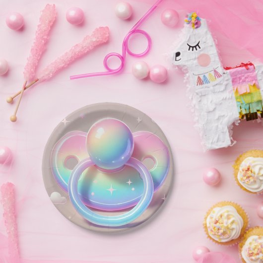 Rainbow Pacifier Borden Papieren Bordje (Feest)