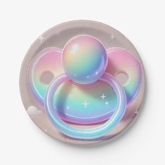 Rainbow Pacifier Borden Papieren Bordje (Voorkant)