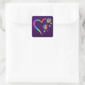 Rainbow Padel Vierkante Sticker (Tas)