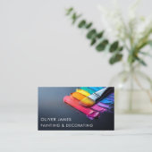 Rainbow Paint Brush Schilderij Decorating Artist Visitekaartje (Staand voorkant)
