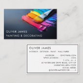 Rainbow Paint Brush Schilderij Decorating Artist Visitekaartje (Voorkant / Achterkant)