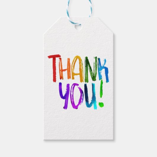 Rainbow Paint Dank u Verjaardagsfeestgunst Cadeaulabel (Voorkant)