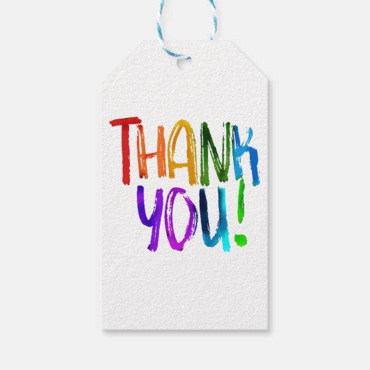 Rainbow Paint Dank u Verjaardagsfeestgunst Cadeaulabel (Achterkant)