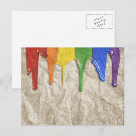 RAINBOW PAINT DRIPPINGS —.png Briefkaart (Voorkant / Achterkant)