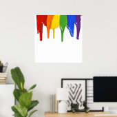 RAINBOW PAINT DRIPPINGS —.png Poster (Thuiskantoor)