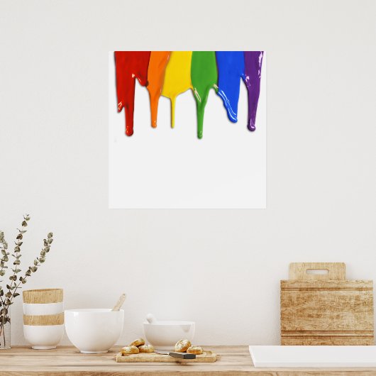 RAINBOW PAINT DRIPPINGS —.png Poster (Keuken)