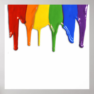 RAINBOW PAINT DRIPPINGS —.png Poster