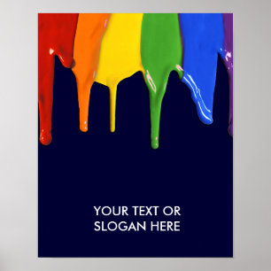 RAINBOW PAINT DRIPPINGS —.png Poster