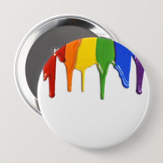 RAINBOW PAINT DRIPPINGS -.png Ronde Button 4,0 Cm (Voorkant /achterkant)
