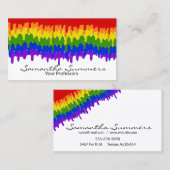 Rainbow Paint Drips Painter Designer Custom Visitekaartje (Voorkant / Achterkant)