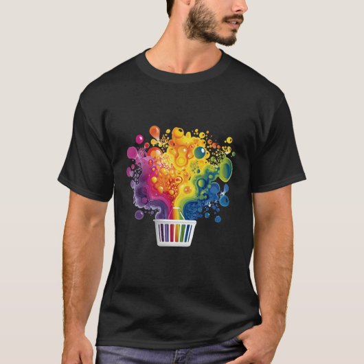 Rainbow Paint Explosion from a Basket T-shirt (Voorkant)