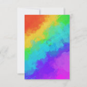 Rainbow Paint Heart Gay Lesbian Wedding RSVP Kaartje (Achterkant)