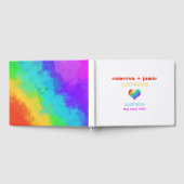 Rainbow Paint Heart Gay Lesbische bruiloft Gastenboek (Volledig)