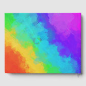 Rainbow Paint Heart Gay Lesbische bruiloft Gastenboek (Achterkant)